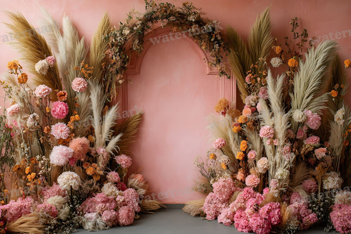 Boho Pink Arch Backdrop Images