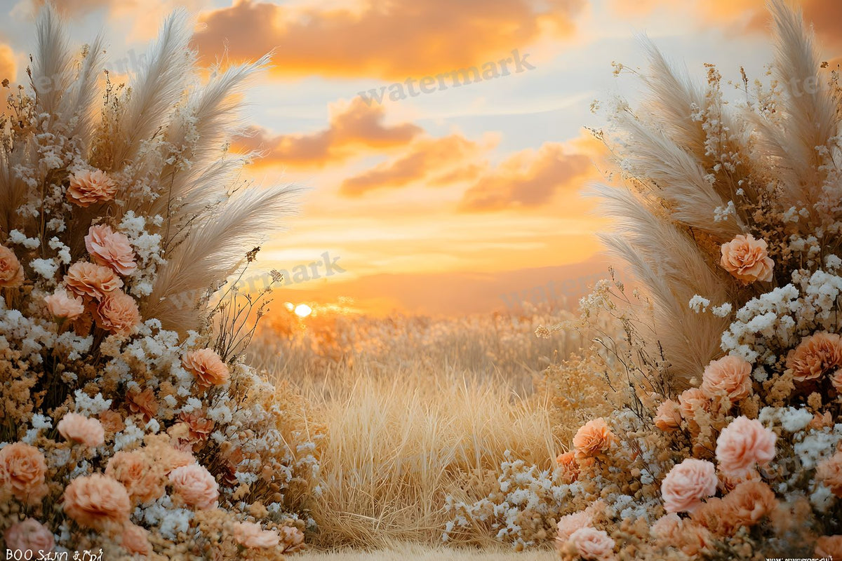 Boho Sunset Arch Backdrop Images
