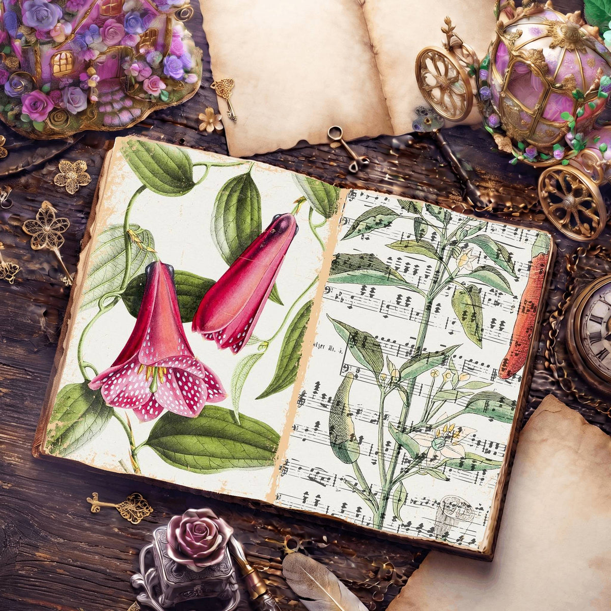 Botanical Illustrations Digital Papers