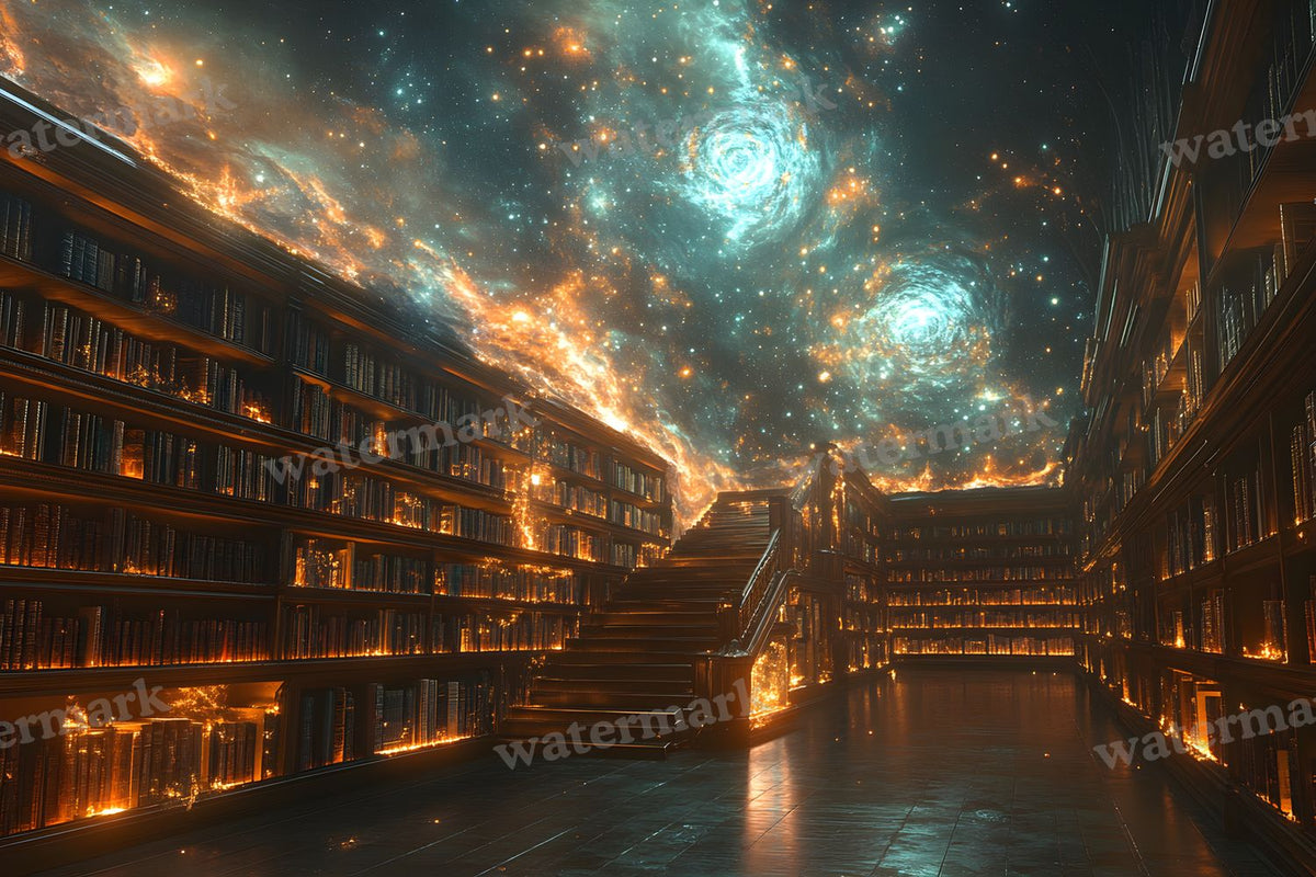 Celestial Library Dream Backdrop Images