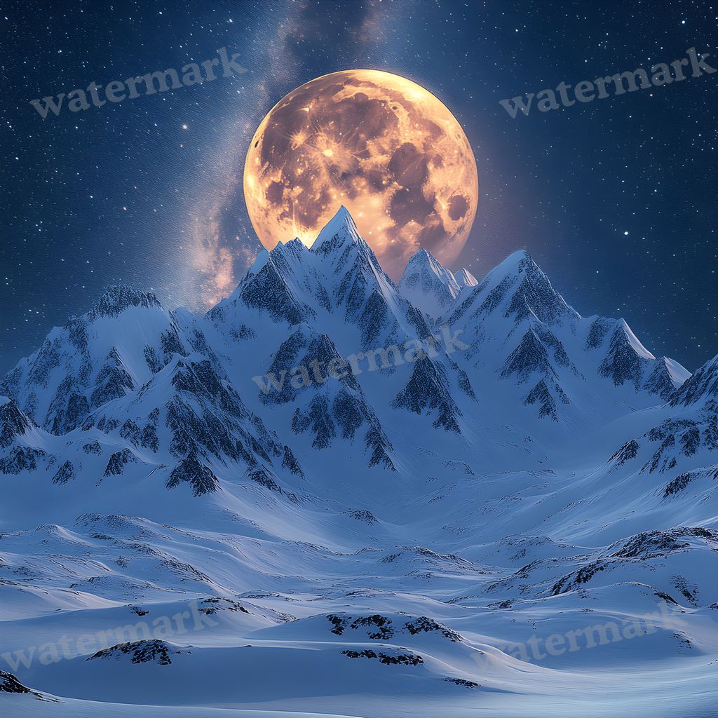 Celestial Moonlit digital photo backdrop for photo editing, preview 23