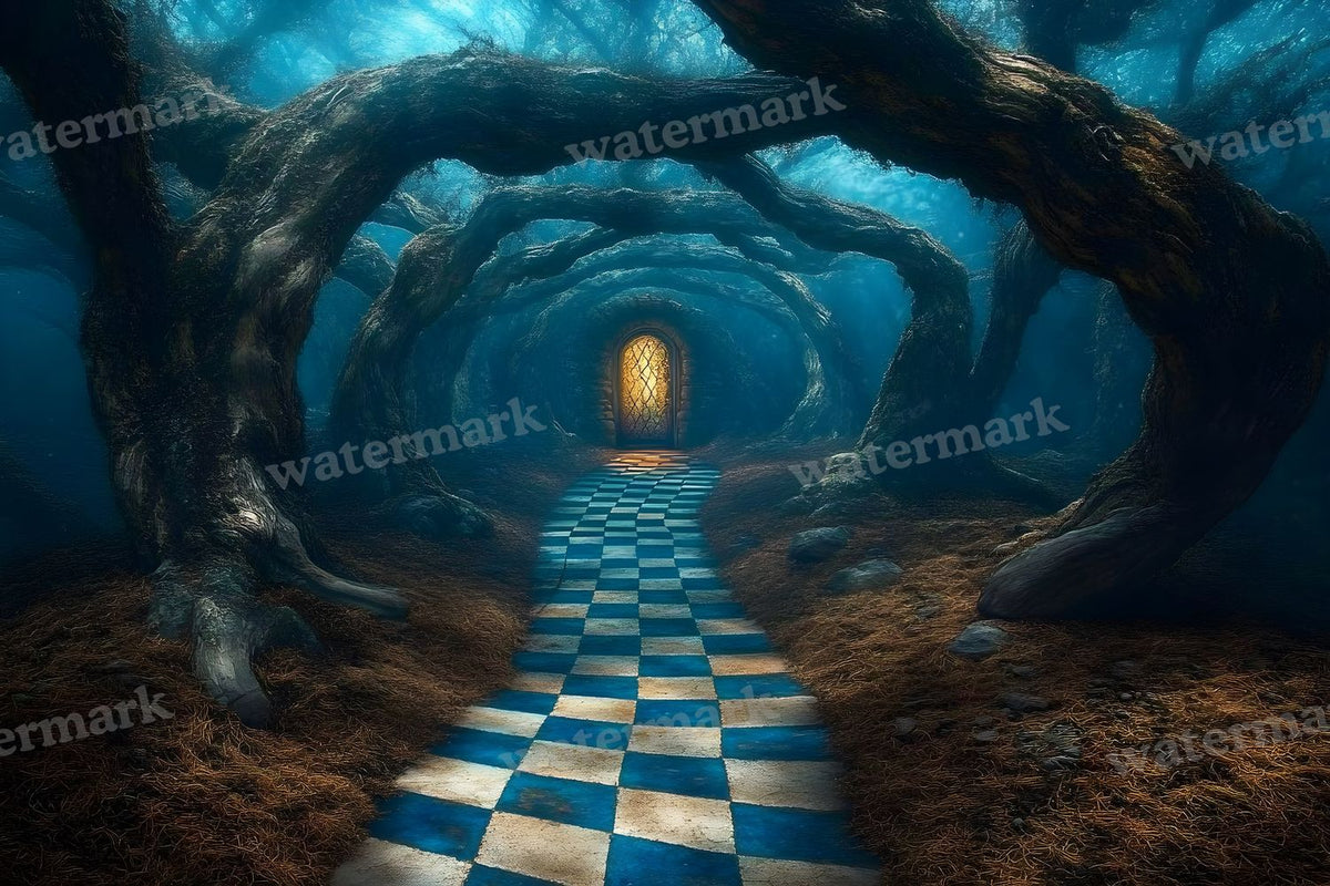 Checkered Garden Path Backdrop Images