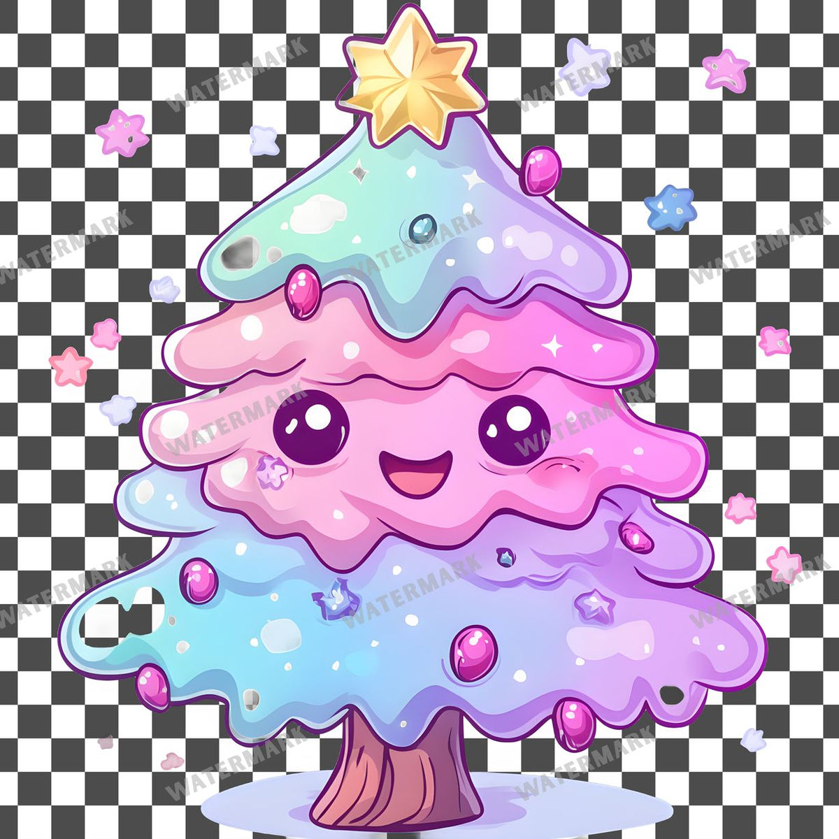 Christmas Kawaii Style Clipart Pngs