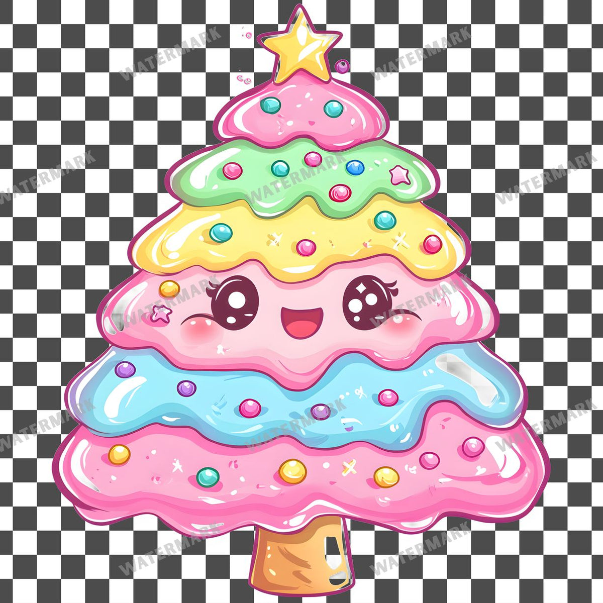 Christmas Kawaii Style Clipart Pngs