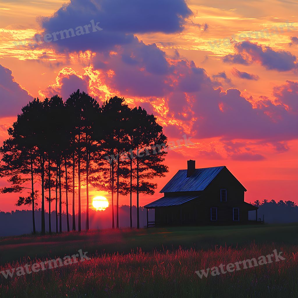 Countryside Silhouette Backdrop Images