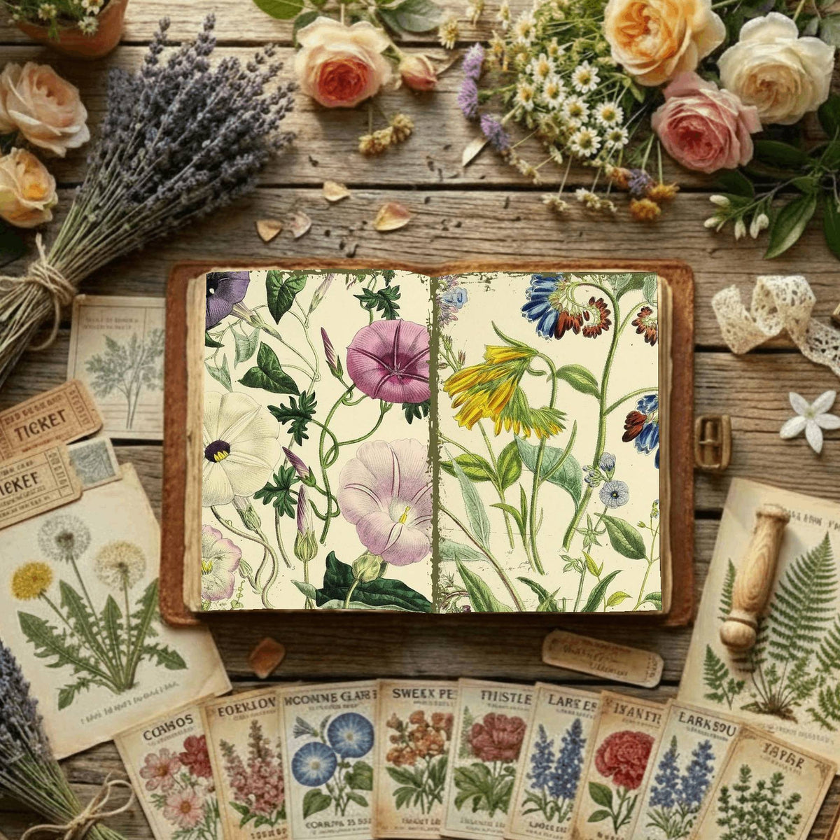 Floral Illustrations Digital Papers