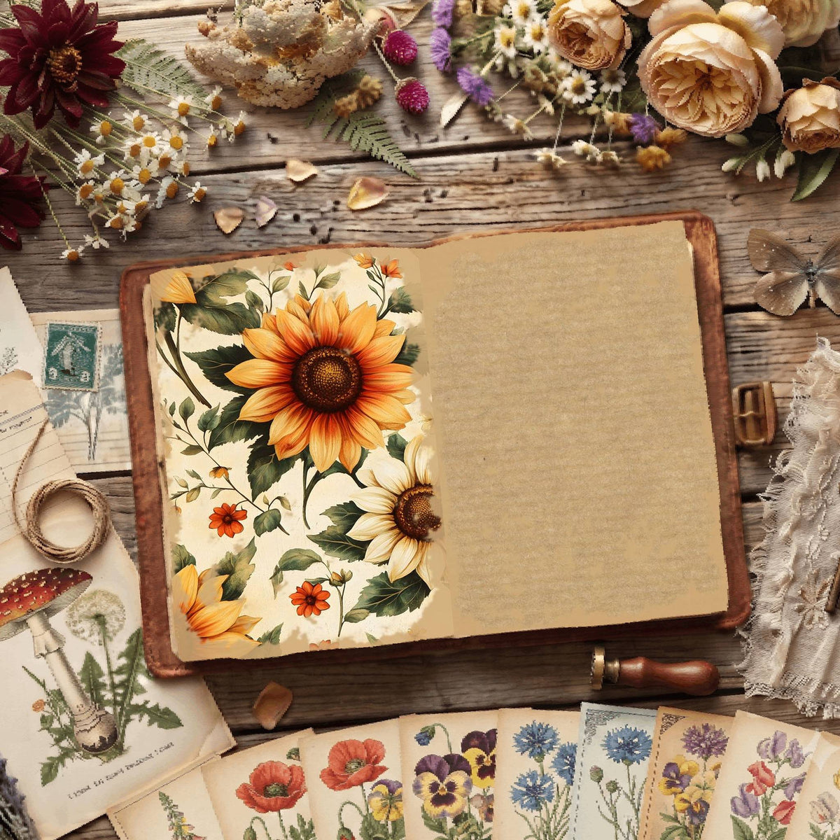 Floral Illustrations Digital Papers