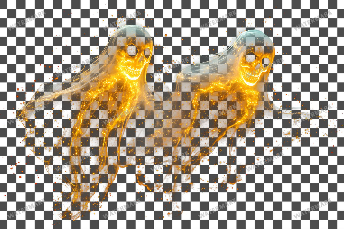 Ghostly Apparitions PNG overlay on a transparent checkered background, preview 24
