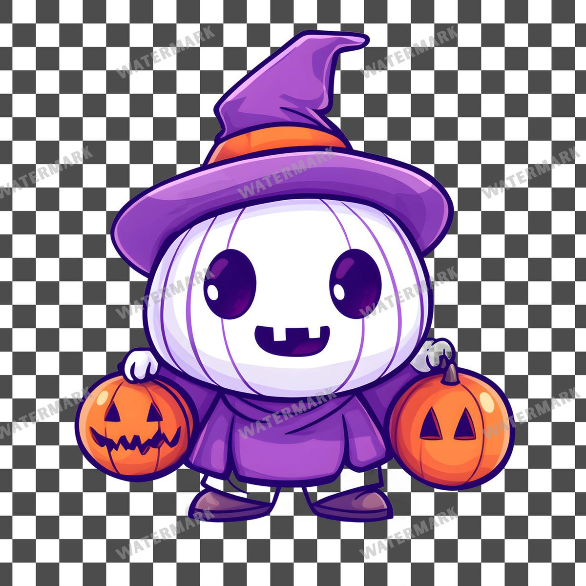 Halloween Kawaii Style Clipart Pngs