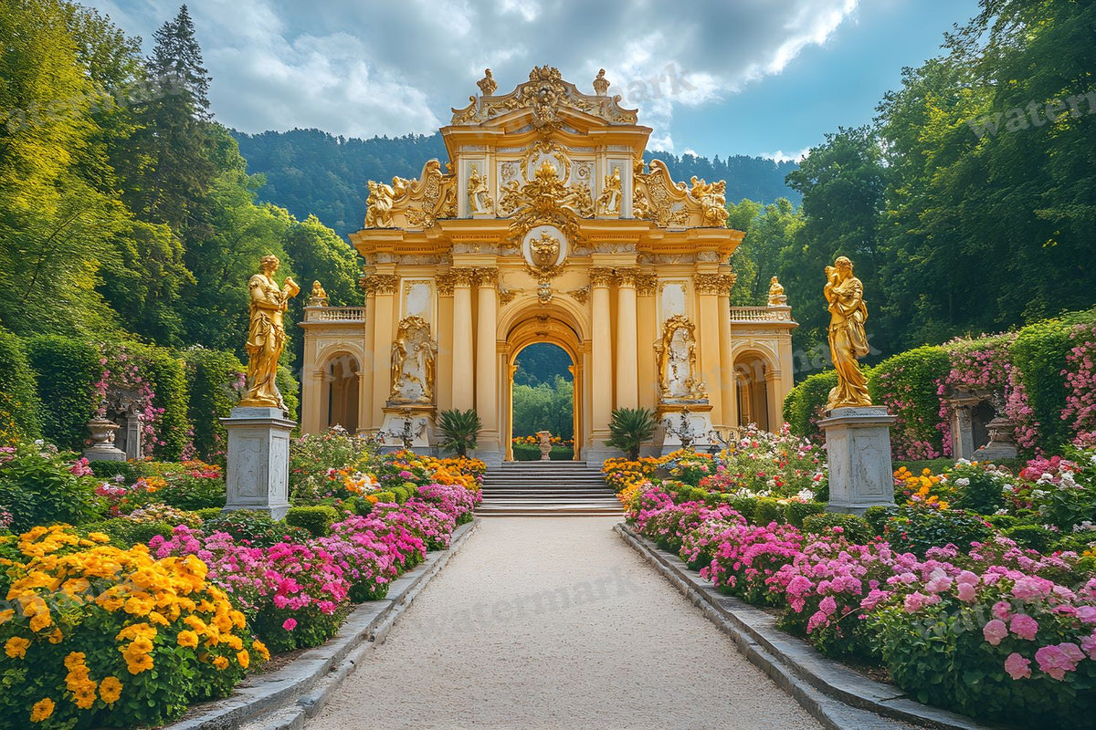 Lavish Baroque Garden digital photo backdrop for photo editing, preview 23
