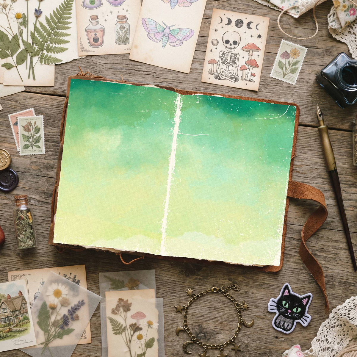 Mixed Color Distressed Blank And Lined Digital Papers