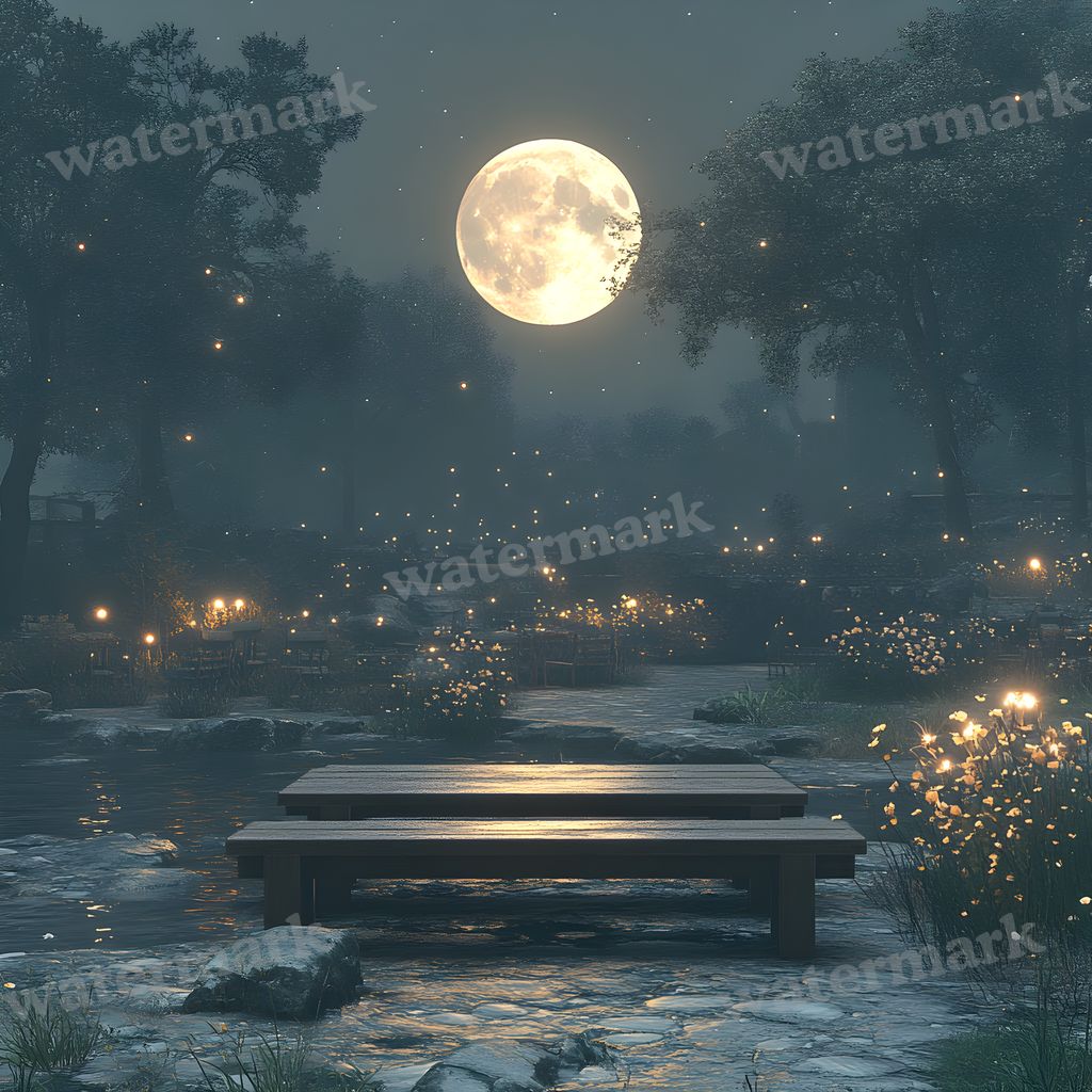 Moonlit Clearing Backdrop Images