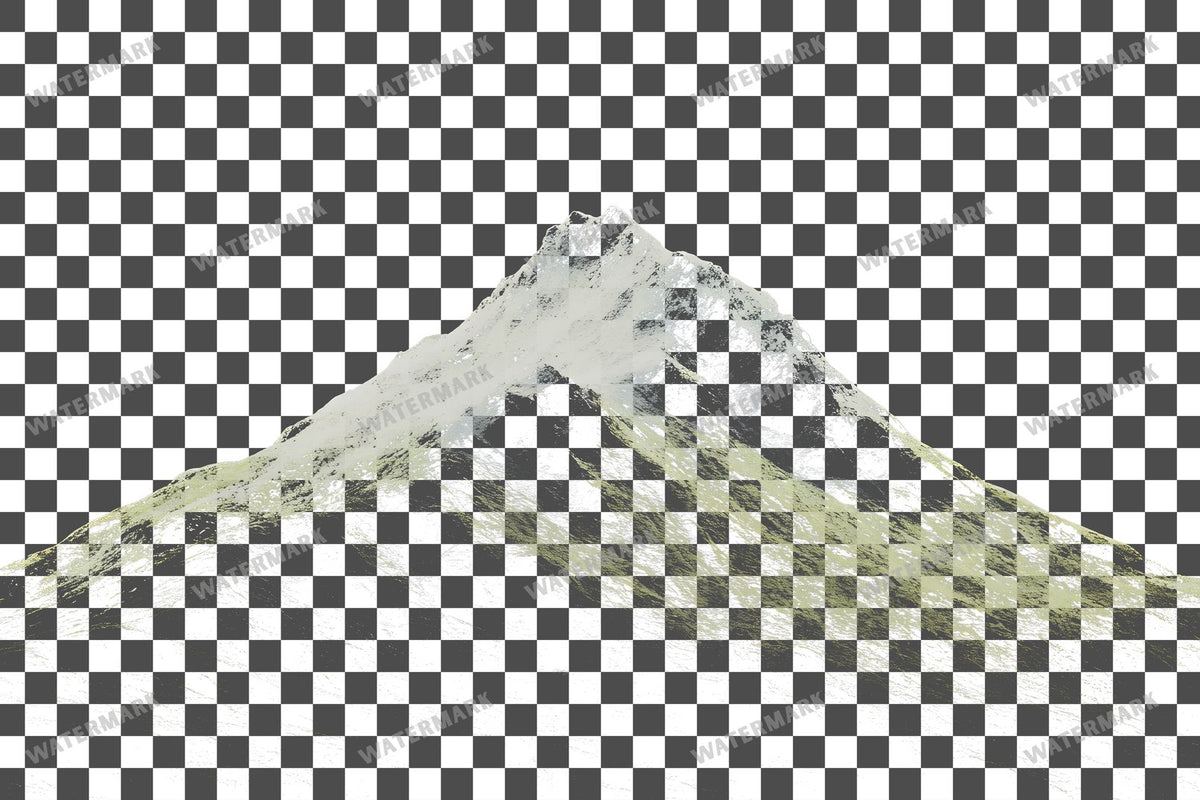 Mossy Hill Snowy Peak PNG overlay on a transparent checkered background, preview 24