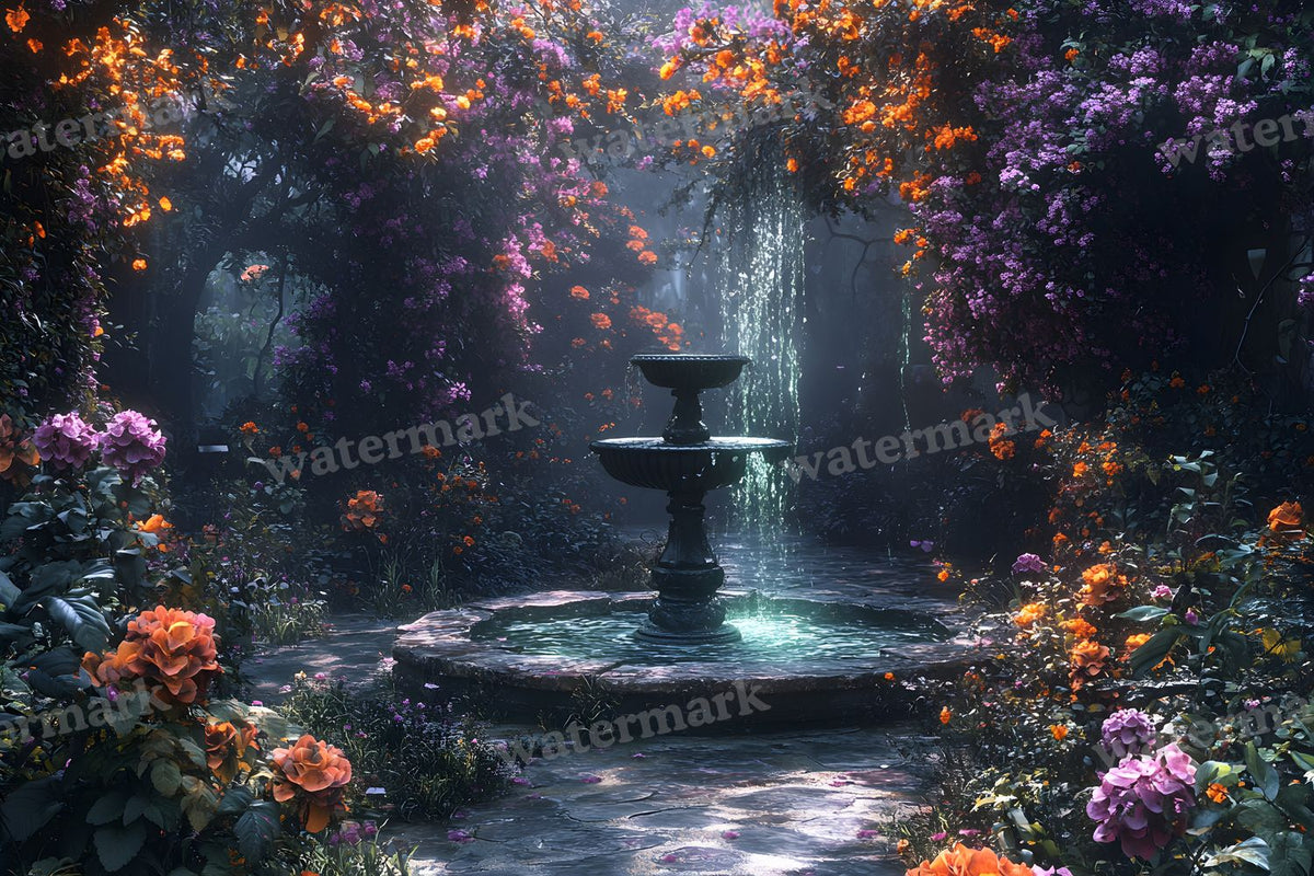 Witchs Eerie Garden Backdrop Images
