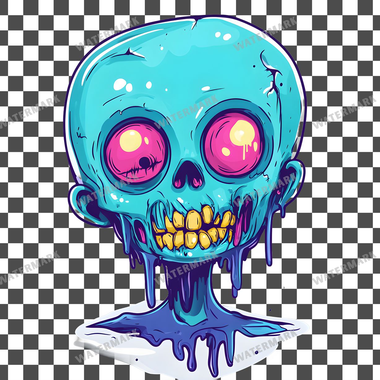 Zombie Kawaii Style Clipart Pngs