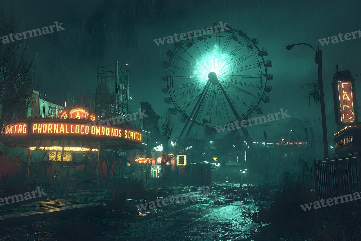 Abandoned Carnival Spooky Backdrop Images