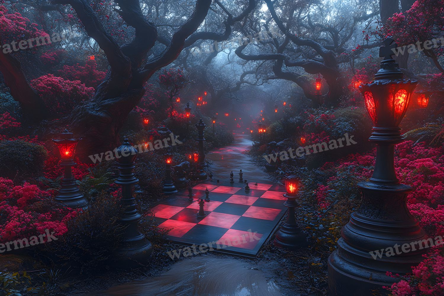 Alice Oversized Chessboard Backdrop Images