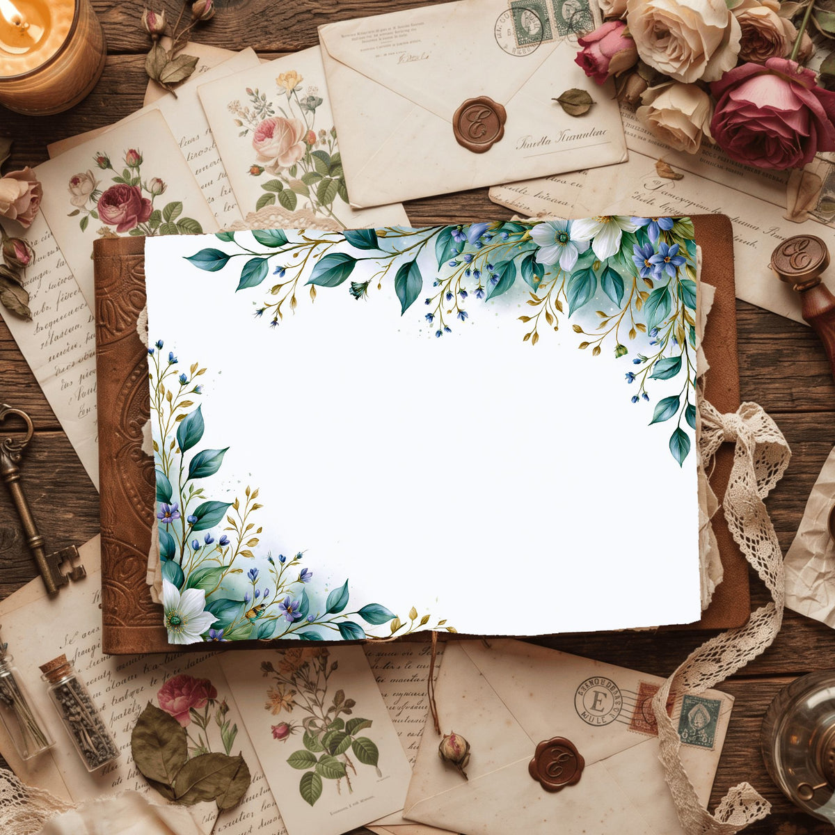 Delicate Botanical Border Frame