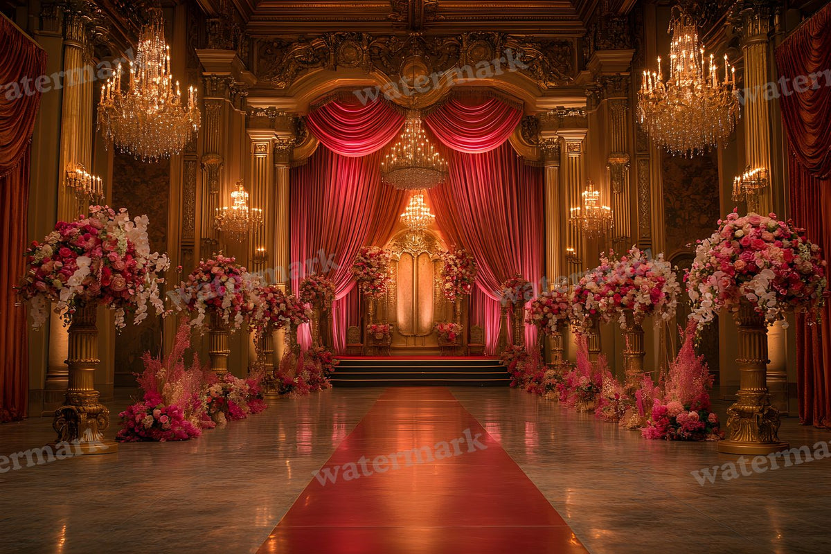 Opulent Wedding Ballroom digital photo backdrop for photo editing, preview 24