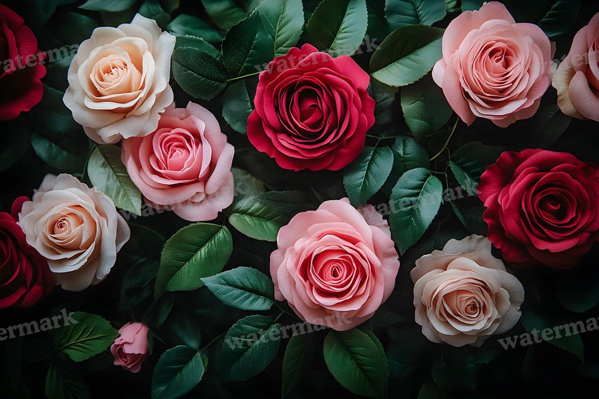 Romantic Rose Garden digital photo backdrop for photo editing, preview 24