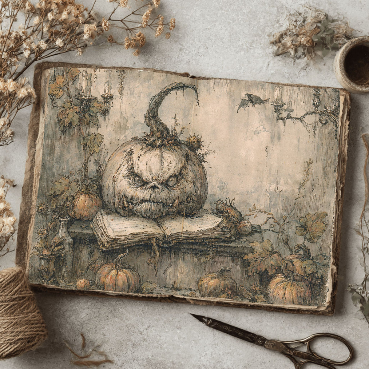 Vintage Halloween Pumpkin Journal Paper