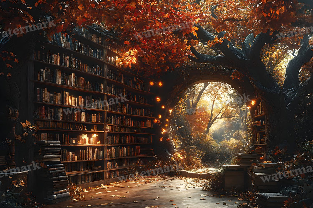 Whisper Library Forest digital photo backdrop for photo editing, preview 24