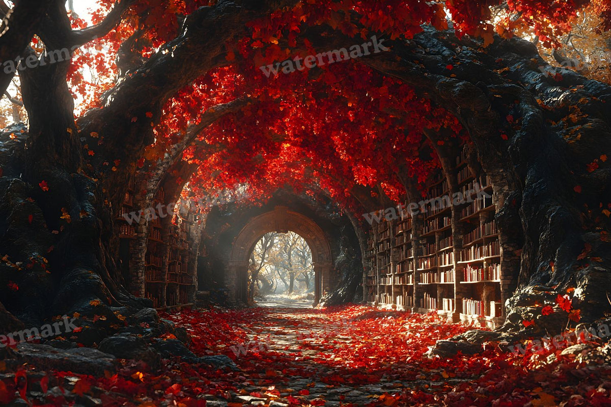 Whisper Library Forest digital photo backdrop for photo editing, preview 24