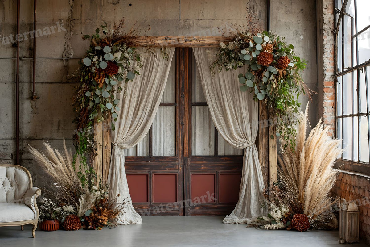 Boho Natural Wood Arch Backdrop Images
