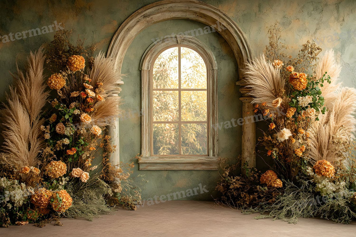 Boho Olive Arch Backdrop Images