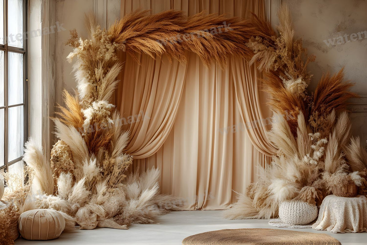 Boho Pampaarch Backdrop Images