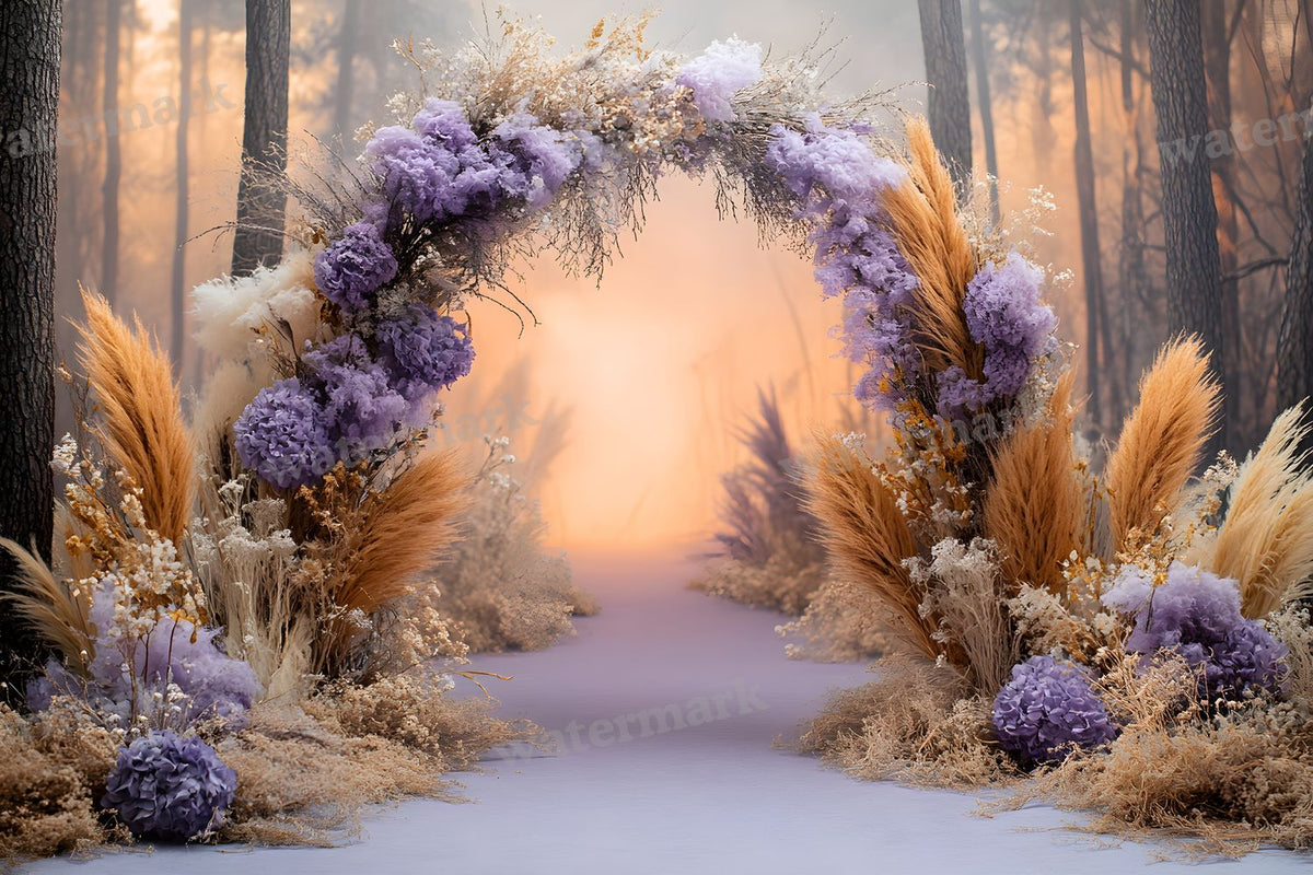Boho Purple Arch Backdrop Images