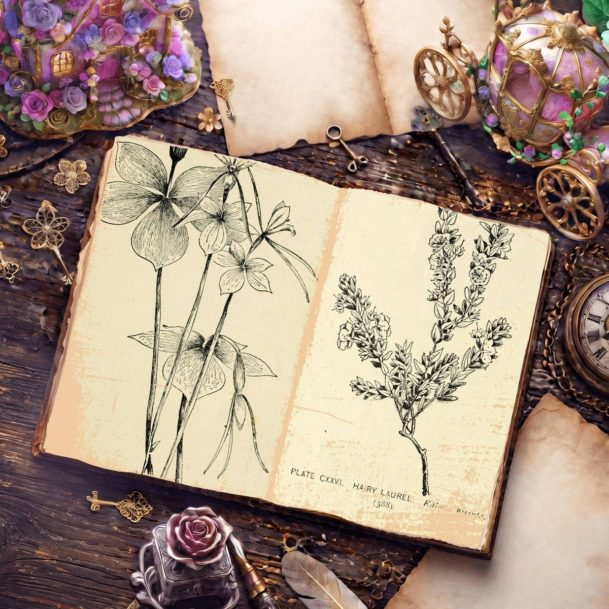 Botanical Sketches Digital Papers