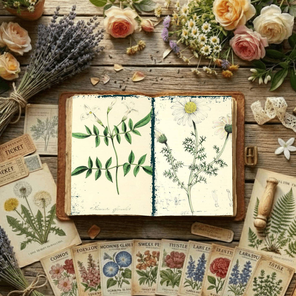 Floral Illustrations Digital Papers