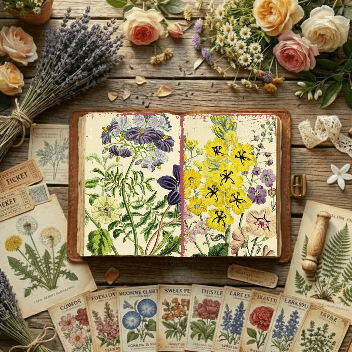 Floral Illustrations Digital Papers