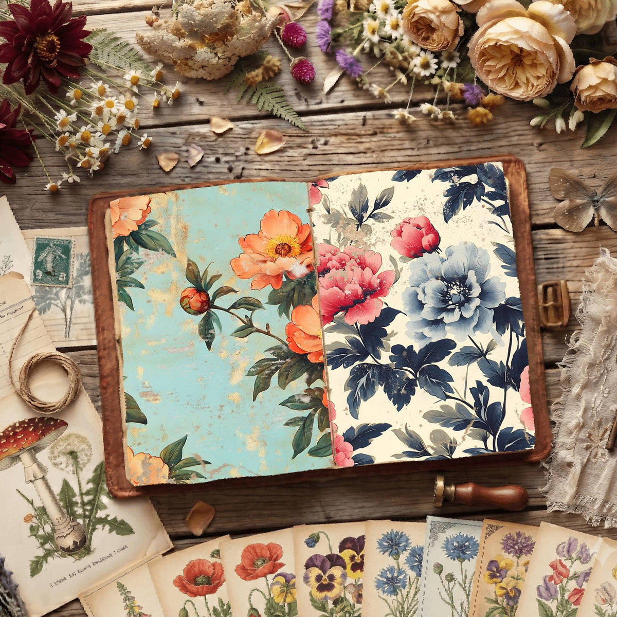 Floral Illustrations Digital Papers