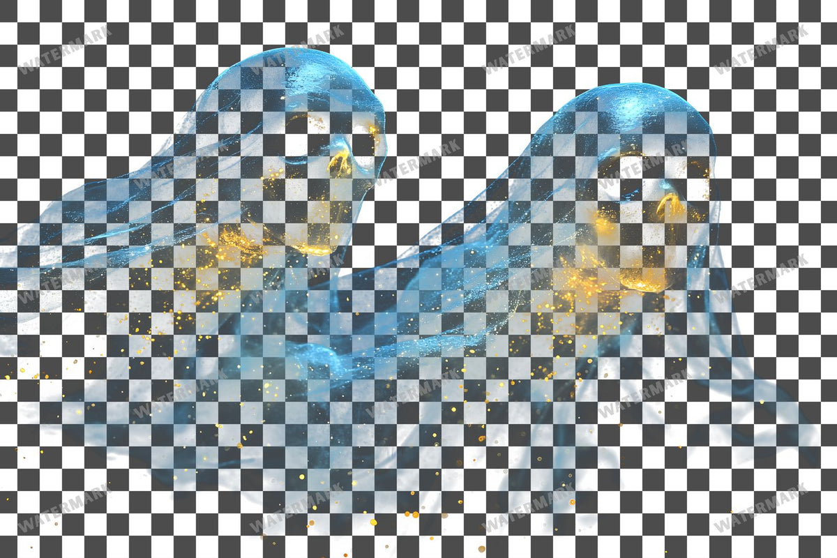 Ghostly Apparitions PNG overlay on a transparent checkered background, preview 25