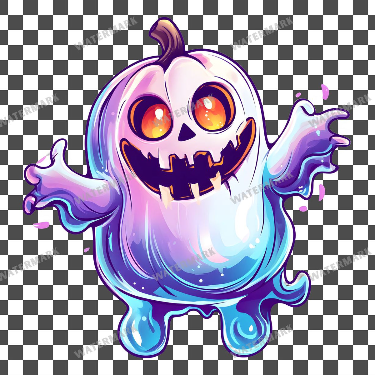 Halloween Kawaii Style Clipart Pngs