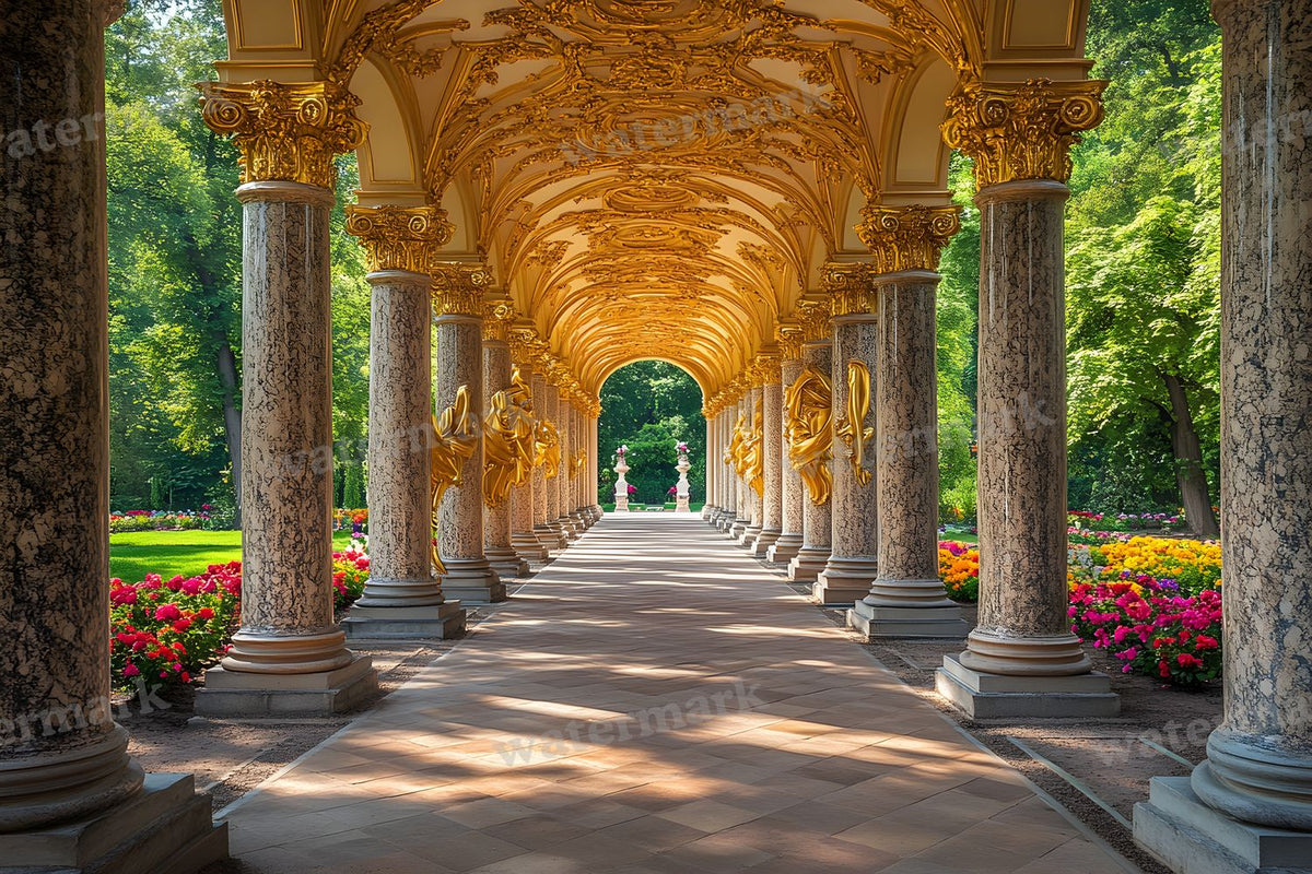 Lavish Baroque Garden digital photo backdrop for photo editing, preview 24