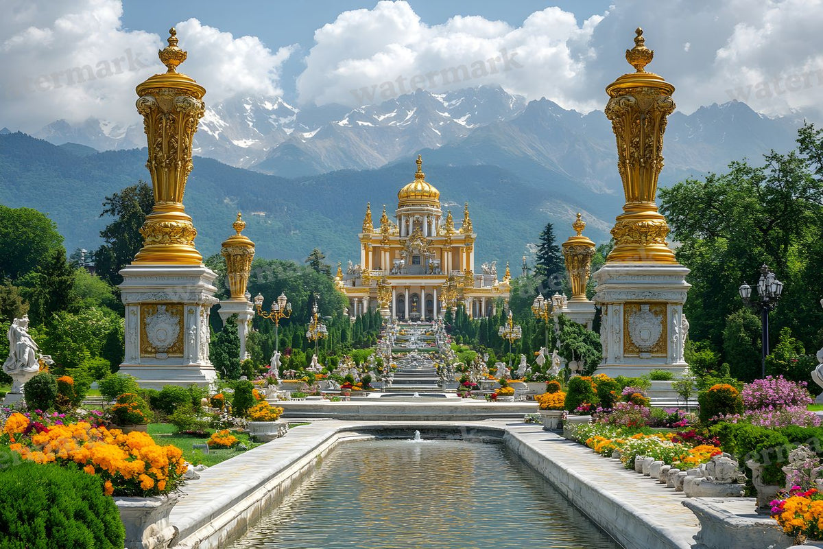 Lavish Baroque Garden digital photo backdrop for photo editing, preview 24
