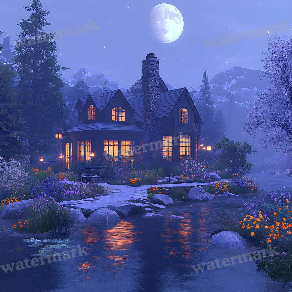 Moonlit Clearing Backdrop Images