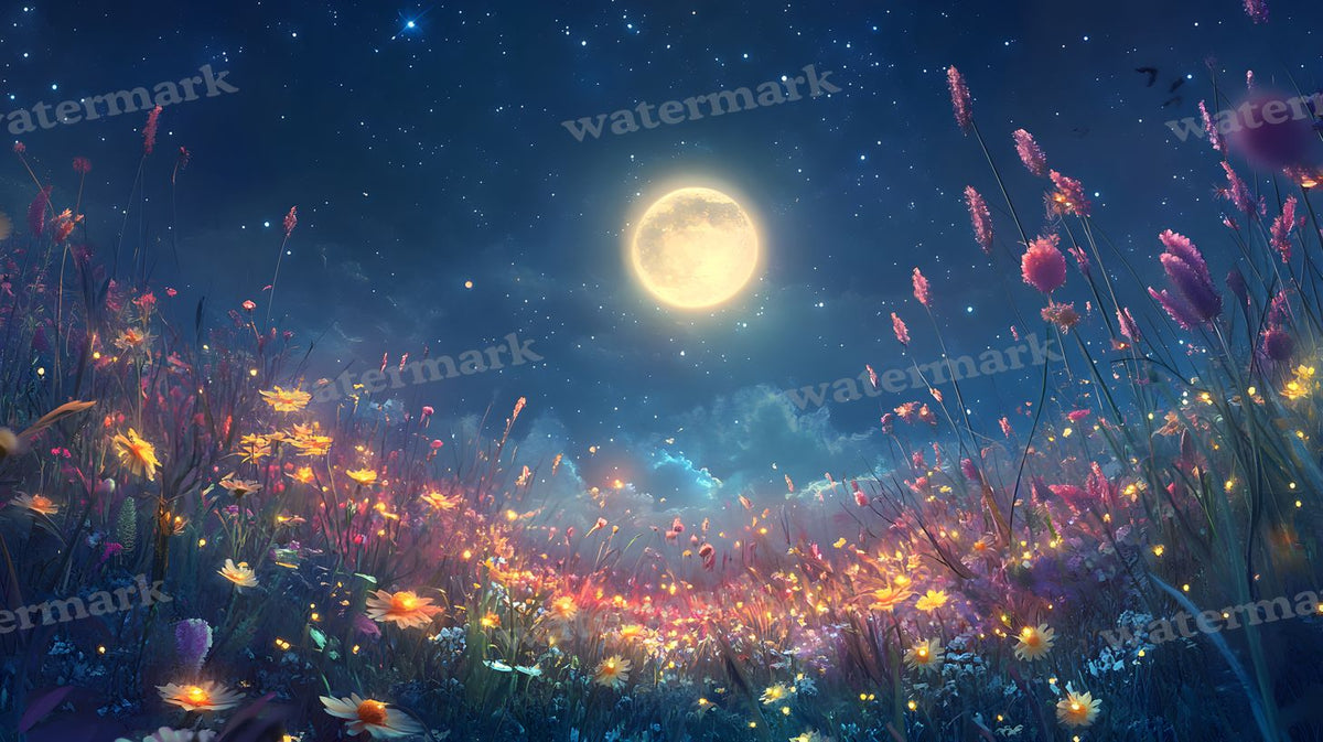 Moonlit Meadow Backdrop Images