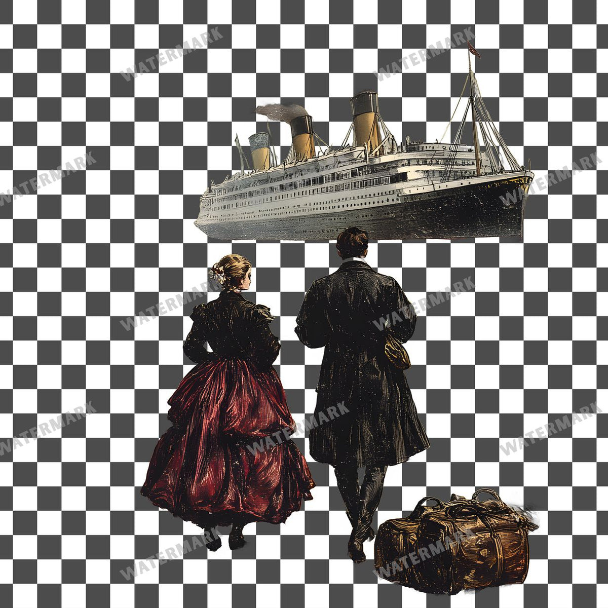 Travel Vintage Style Clipart Pngs