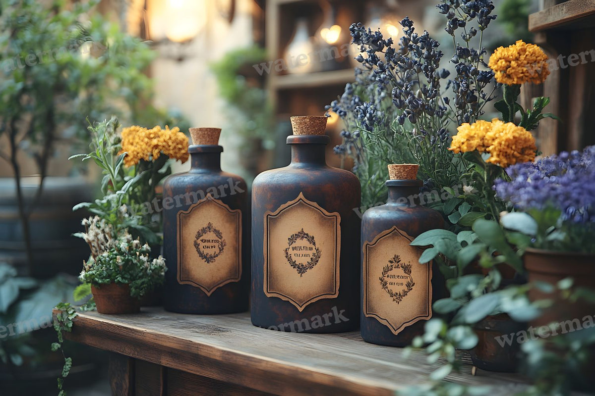 Witch Apothecary Scene Backdrop Images