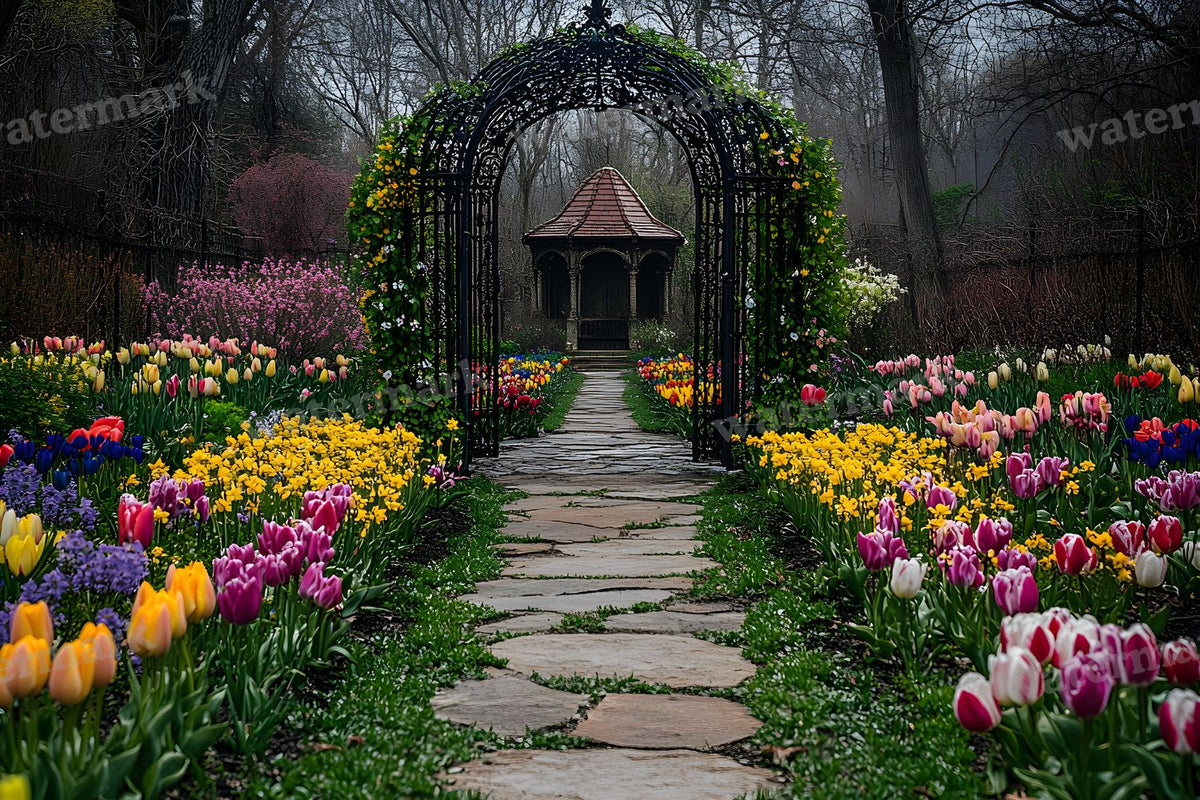 Wrought Iron Secret Garden Backdrop Images