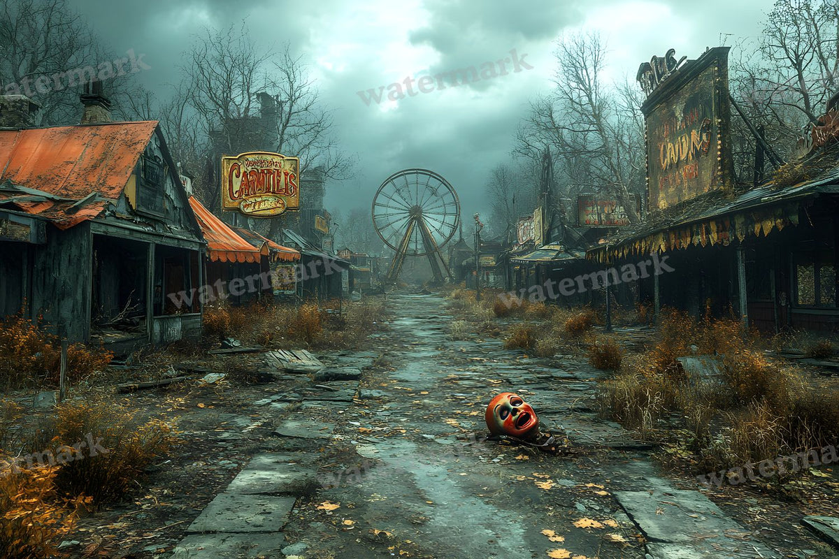 Abandoned Carnival Spooky Backdrop Images