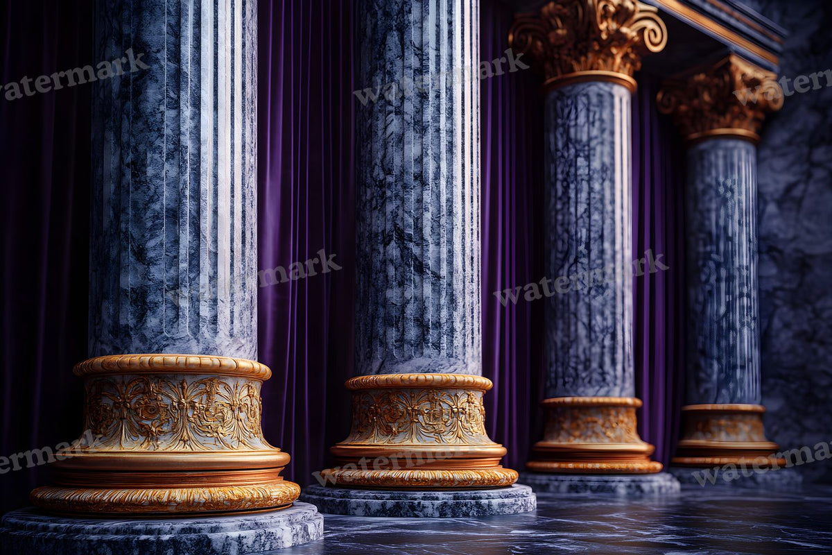 Baroque Marble Columns digital photo backdrop for photo editing, preview 25