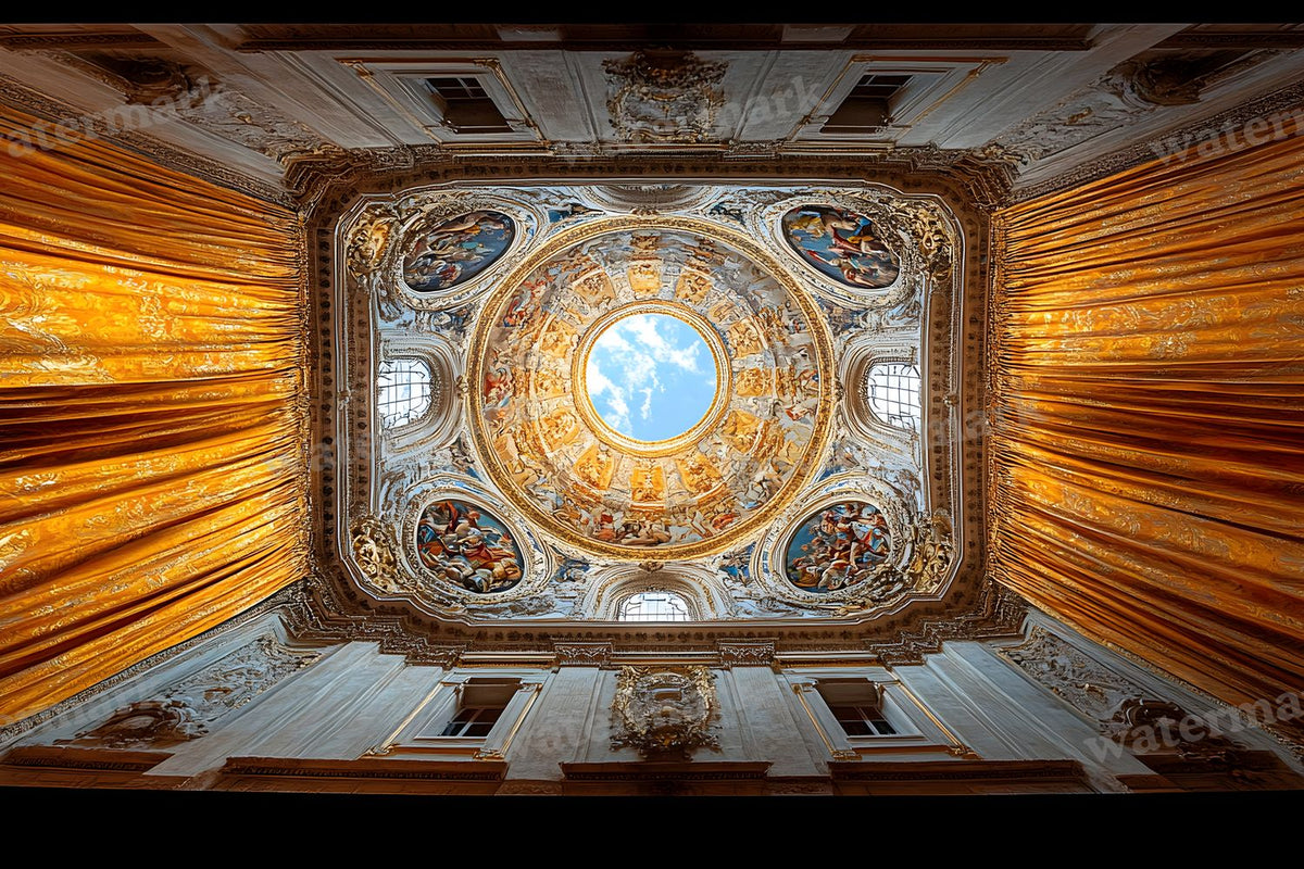 Baroque Regal Fresco digital photo backdrop for photo editing, preview 25