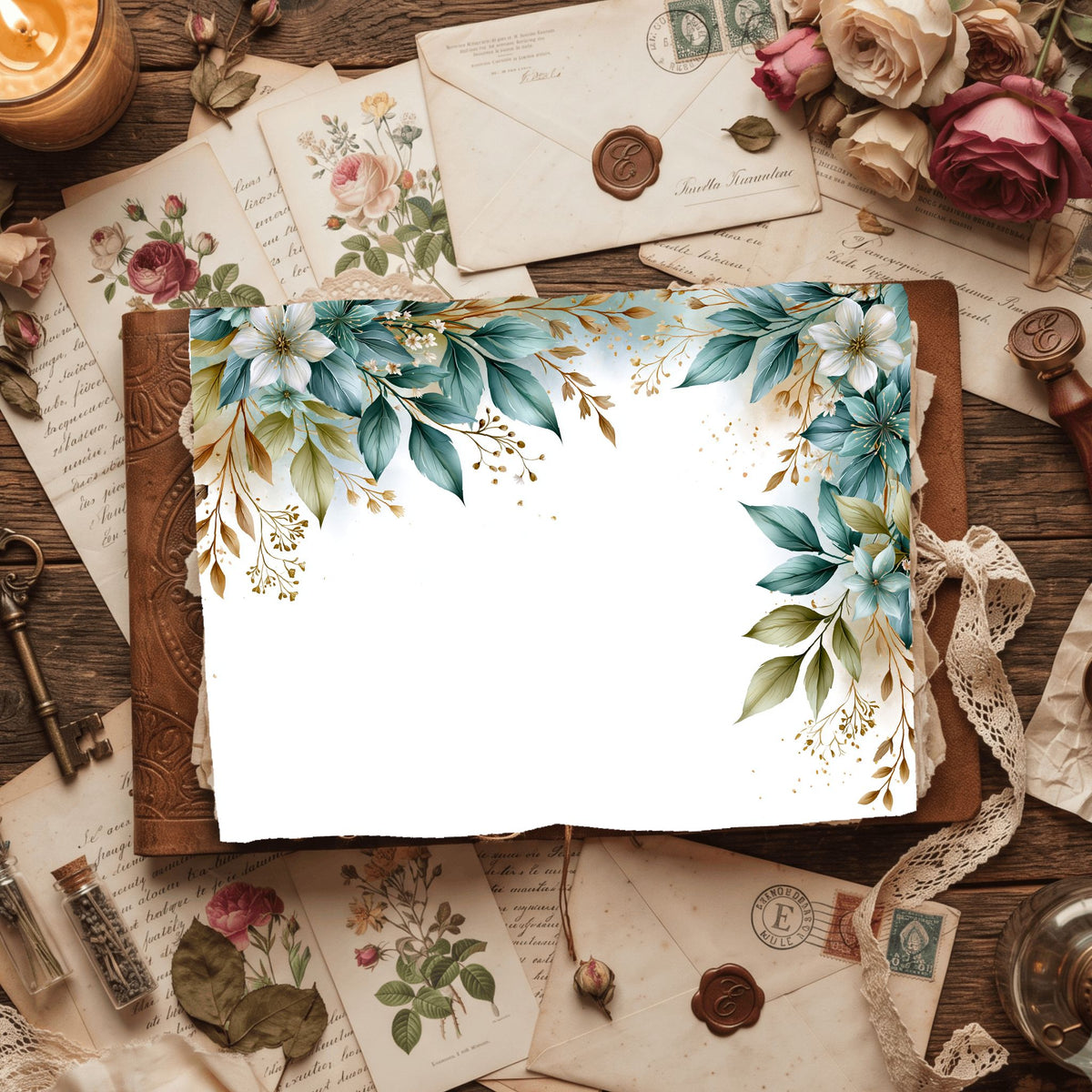 Delicate Botanical Border Frame