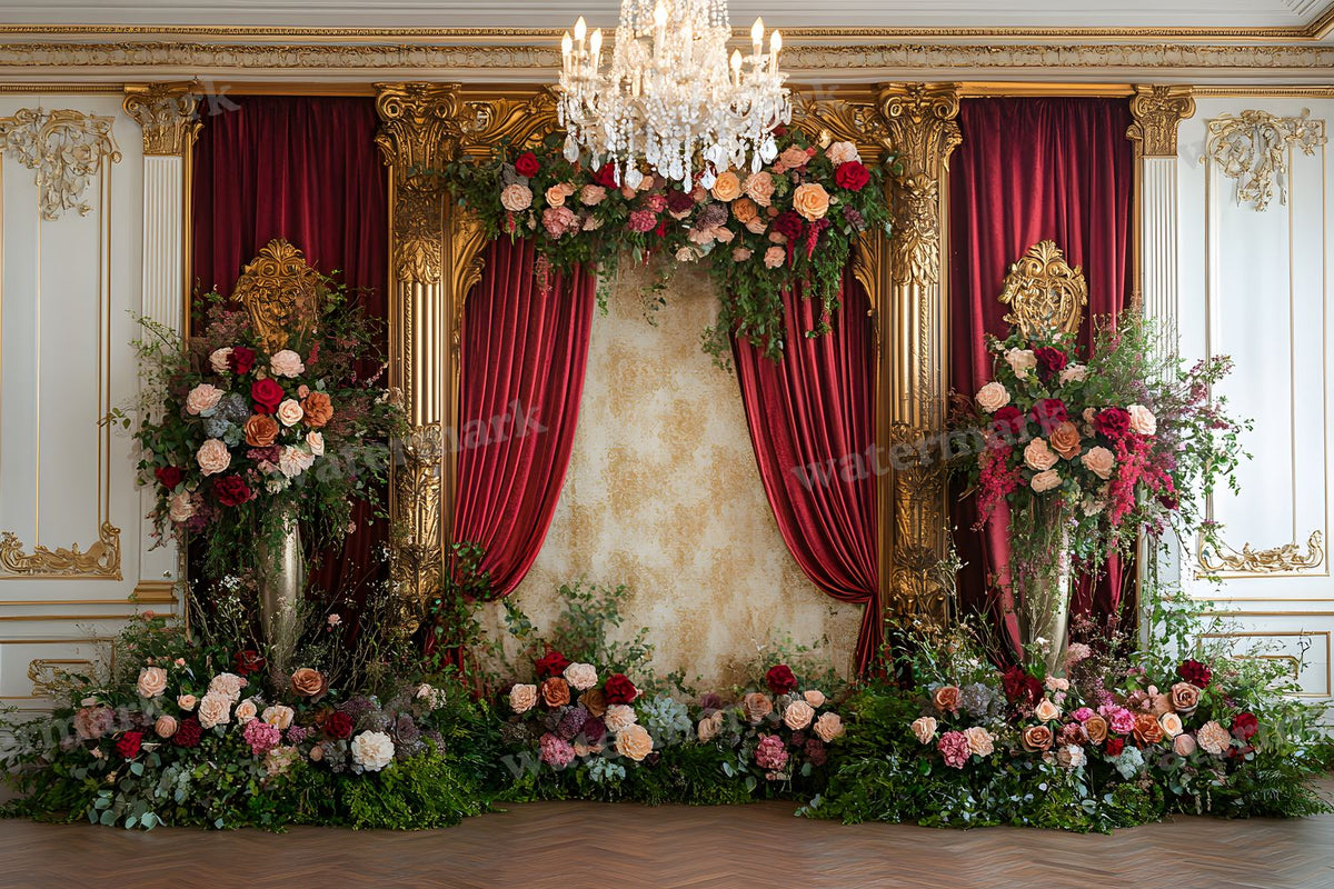 Opulent Wedding Ballroom digital photo backdrop for photo editing, preview 25
