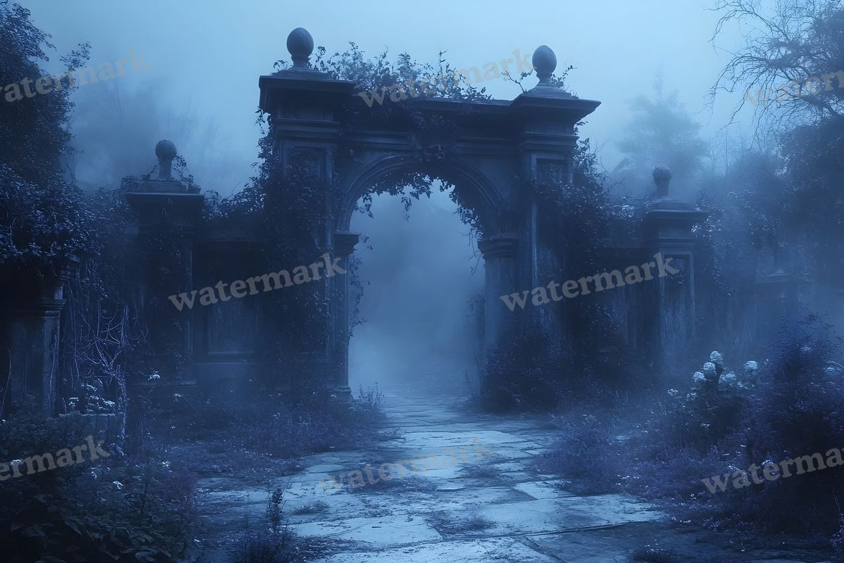 Spooky Forest digital photo backdrop for photo editing, preview 25